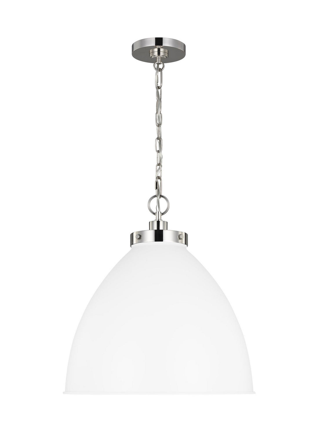 Visual Comfort Studio Canada - CP1301MWTPN - One Light Pendant - Wellfleet - Matte White and Polished Nickel