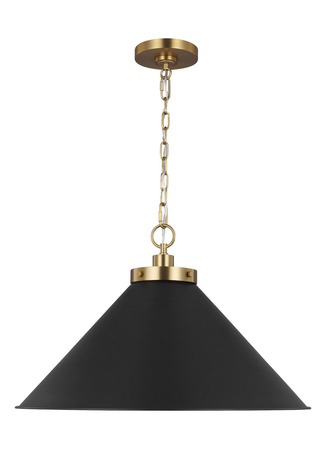 Visual Comfort Studio Canada - CP1311MBKBBS - One Light Pendant - Wellfleet - Midnight Black and Burnished Brass