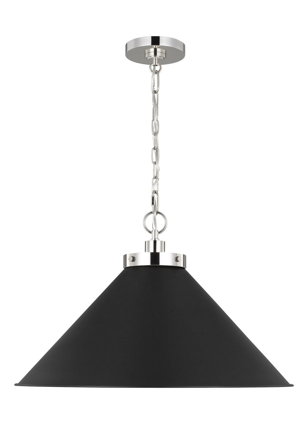 Visual Comfort Studio Canada - CP1311MBKPN - One Light Pendant - Wellfleet - Midnight Black and Polished Nickel