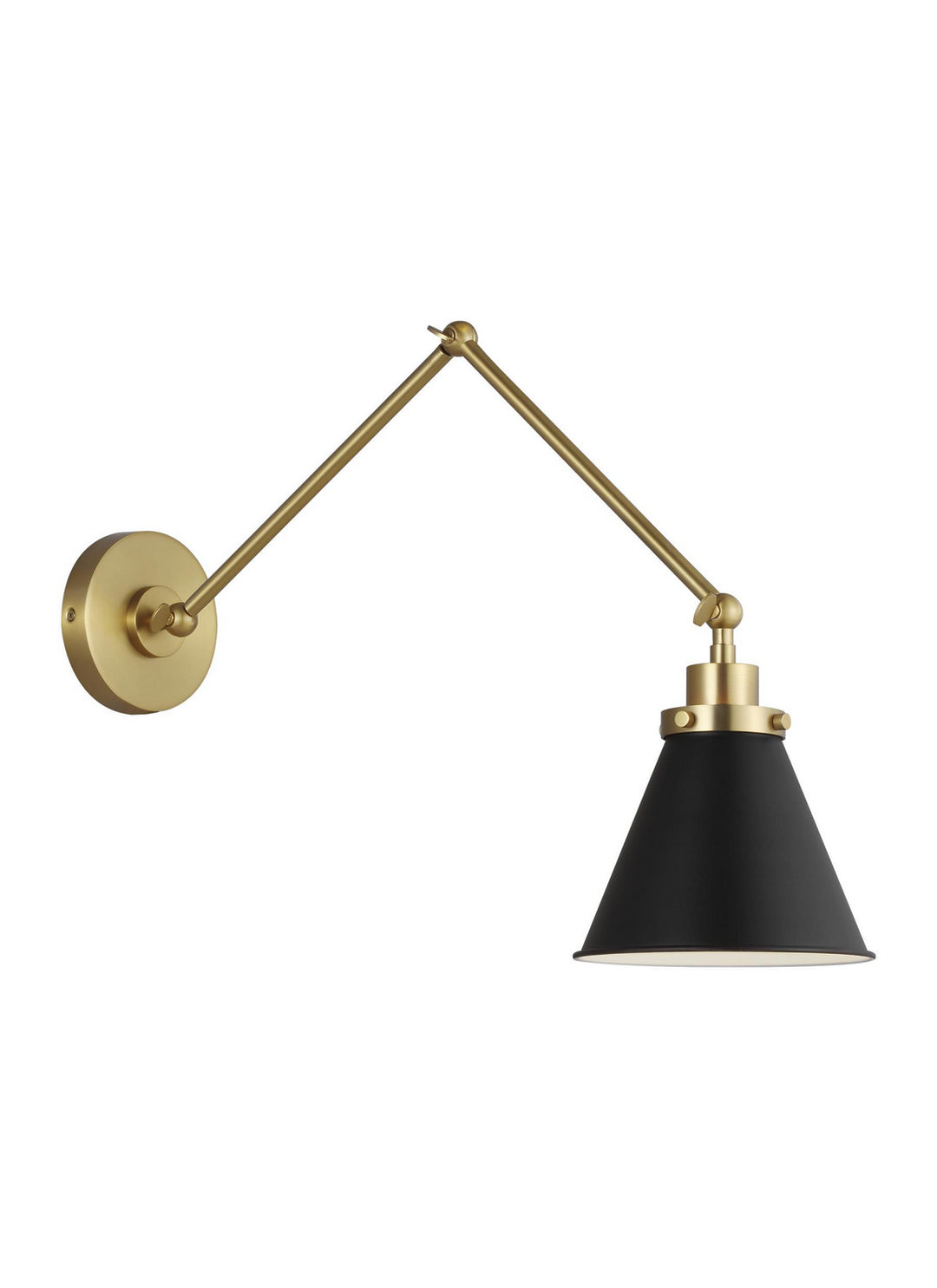 Wellfleet One Light Wall Sconce in Midnight Black and Burnished Brass - available from The Lighting Shoppe, trusted by Canadian homeowners