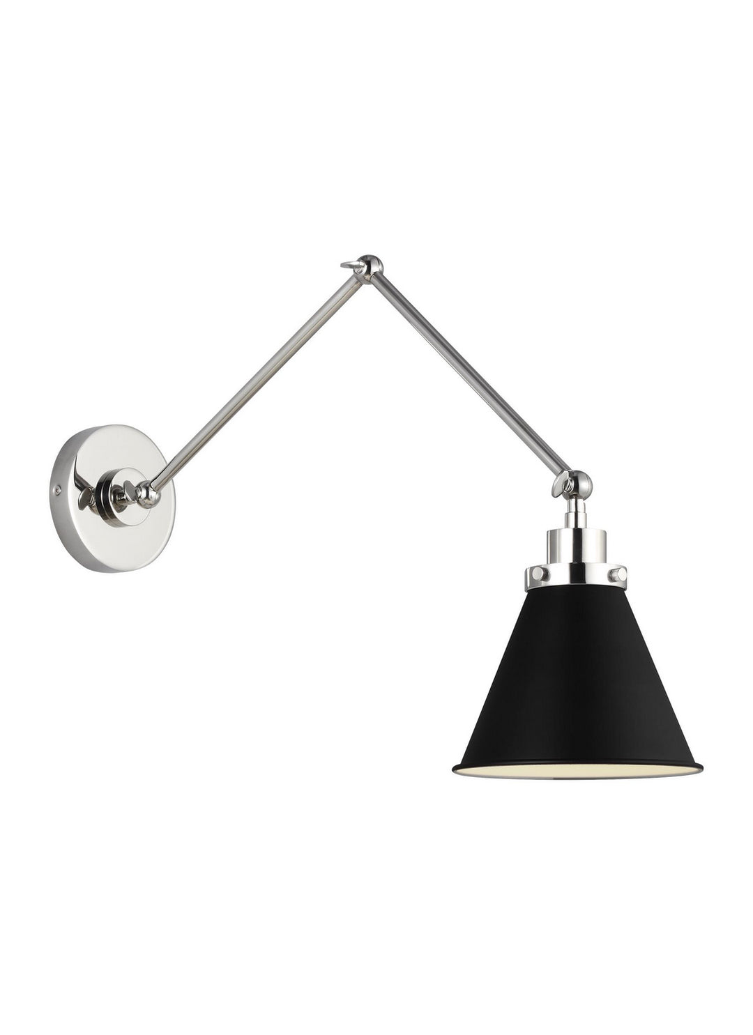 Wellfleet One Light Wall Sconce in Midnight Black and Polished Nickel - available from The Lighting Shoppe, trusted by Canadian homeowners