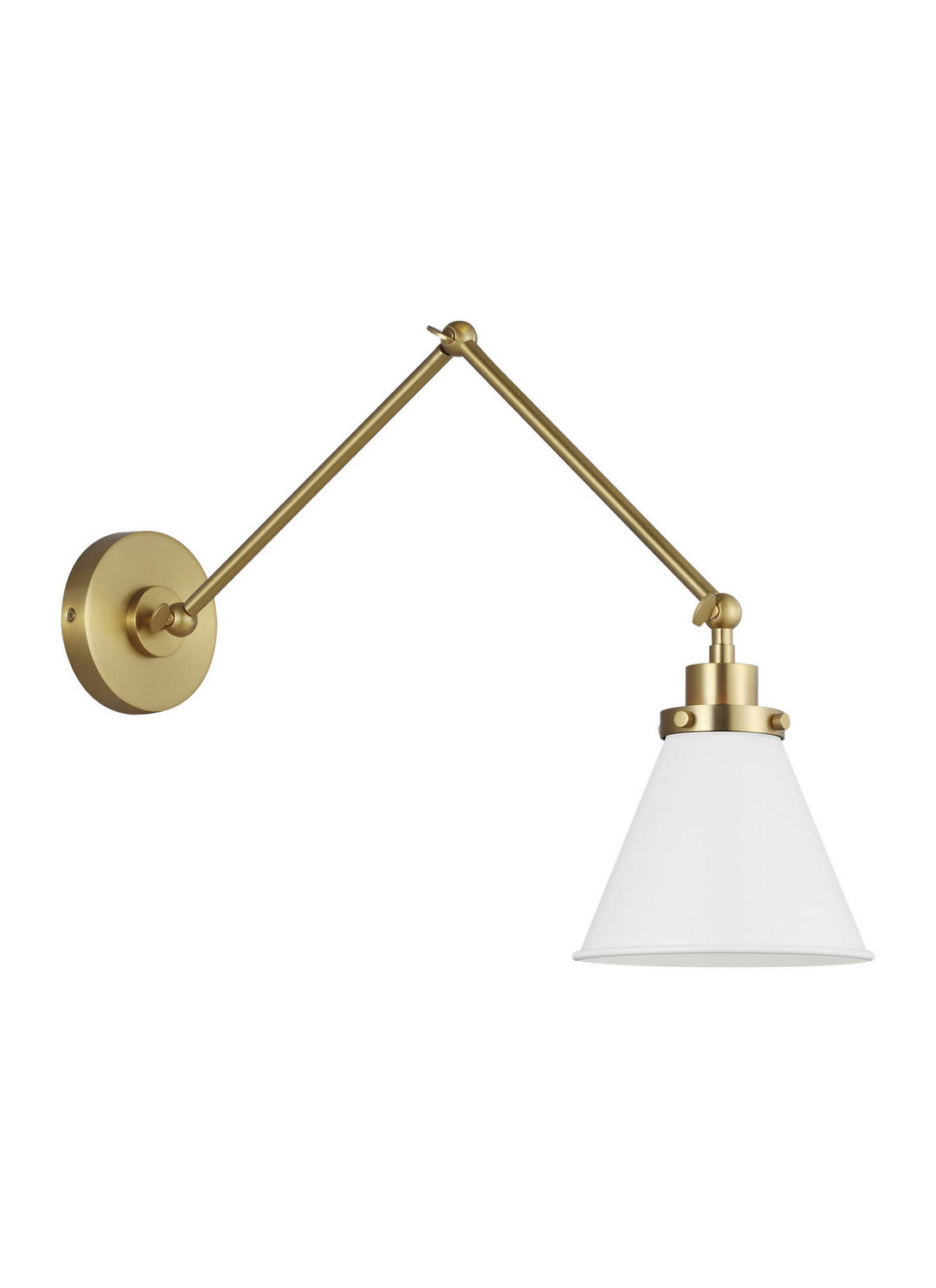 Wellfleet One Light Wall Sconce in Matte White and Burnished Brass - available from The Lighting Shoppe, trusted by Canadian homeowners