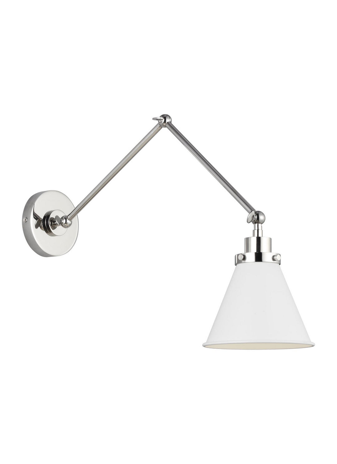 Wellfleet One Light Wall Sconce in Matte White and Polished Nickel - available from The Lighting Shoppe, trusted by Canadian homeowners