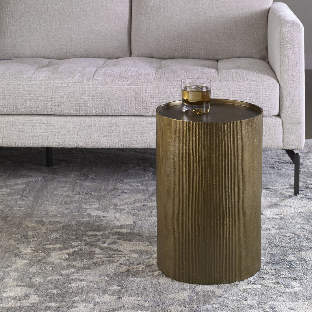 Adrina Accent Table in Antique Gold - available from The Lighting Shoppe, trusted by Canadian homeowners