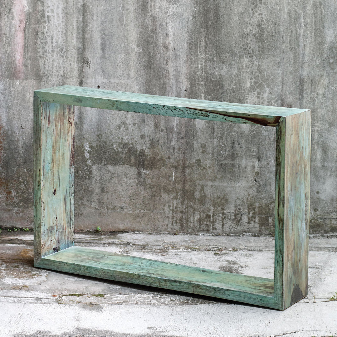 Teo Console Table in Blue-green - available from The Lighting Shoppe, trusted by Canadian homeowners