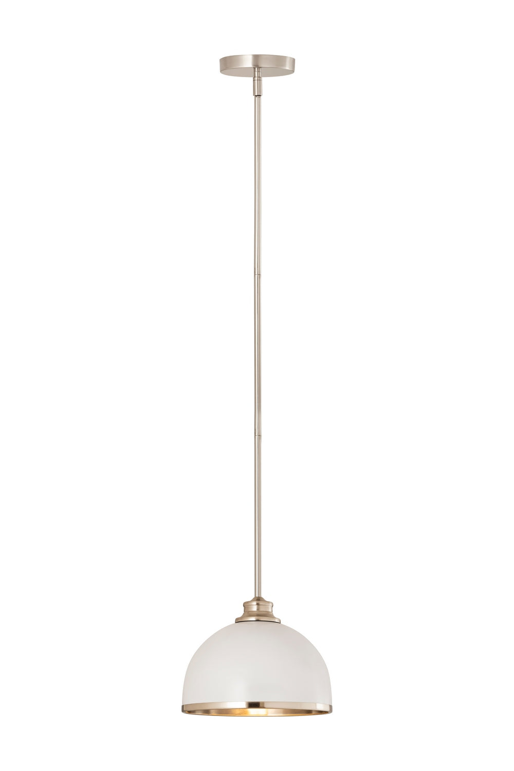 Z-Lite Canada - 1004P10-MW-BN - One Light Pendant - Landry - Matte White + Brushed Nickel