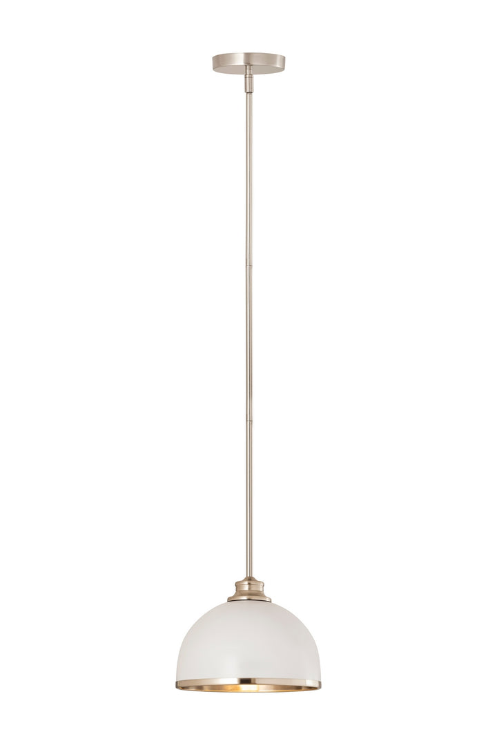 Z-Lite Canada - 1004P10-MW-BN - One Light Pendant - Landry - Matte White + Brushed Nickel