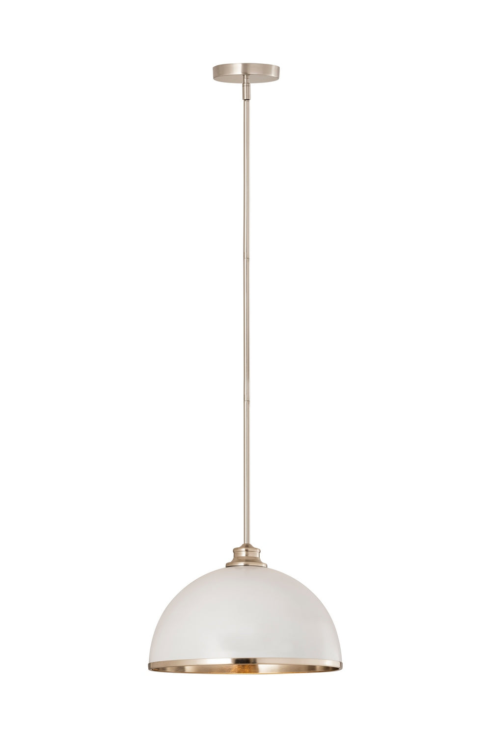 Z-Lite Canada - 1004P14-MW-BN - One Light Pendant - Landry - Matte White + Brushed Nickel