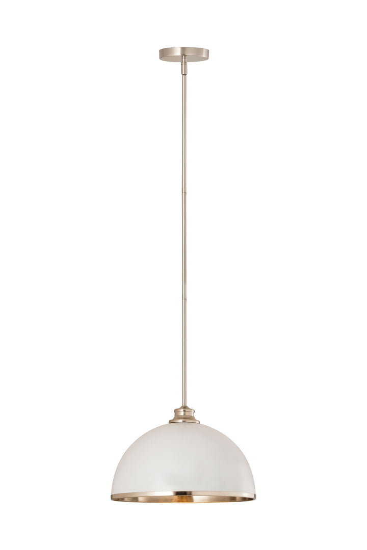 Z-Lite Canada - 1004P14-MW-BN - One Light Pendant - Landry - Matte White + Brushed Nickel