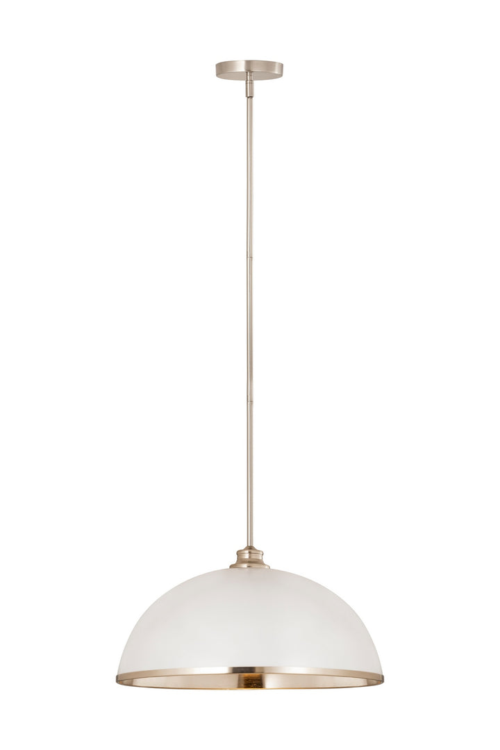 Z-Lite Canada - 1004P20-MW-BN - One Light Pendant - Landry - Matte White + Brushed Nickel