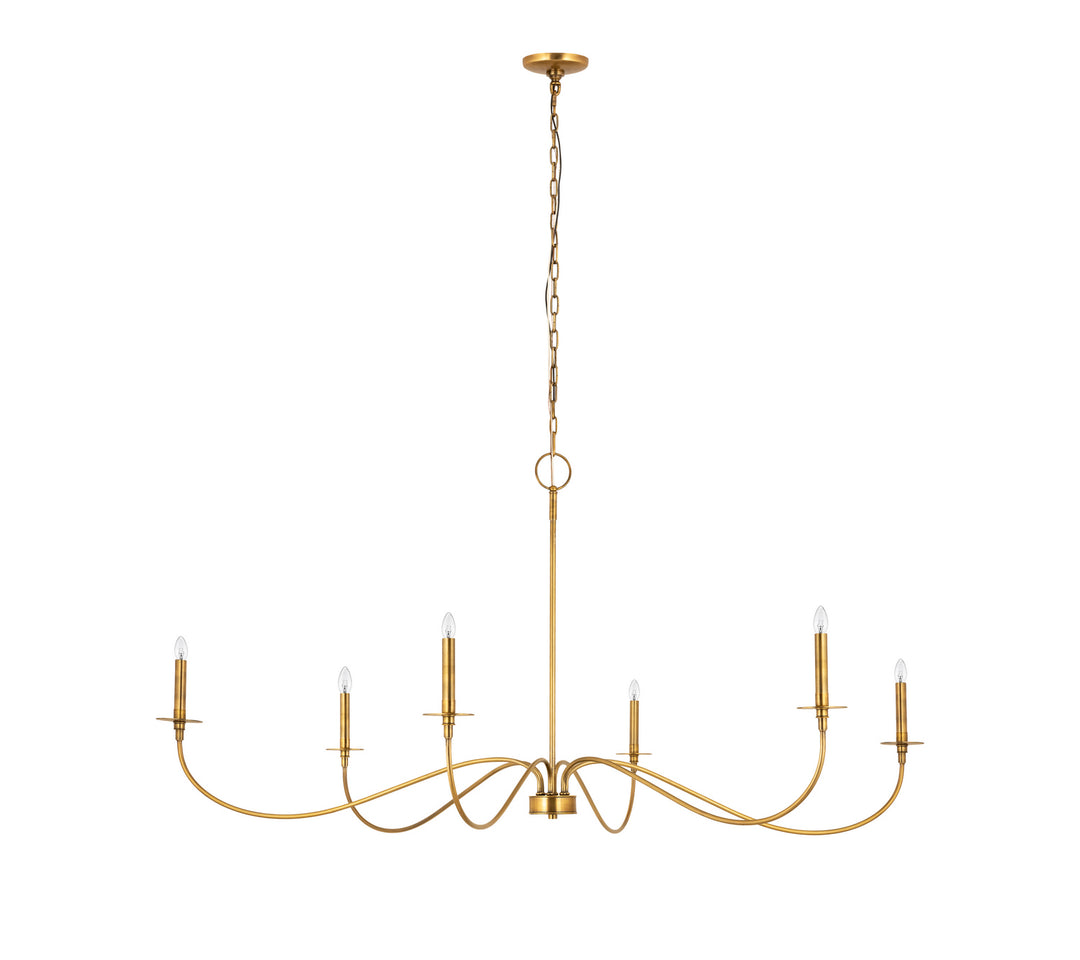 Arrington Six Light Chandelier in Rubbed Brass - available from The Lighting Shoppe, trusted by Canadian homeowners