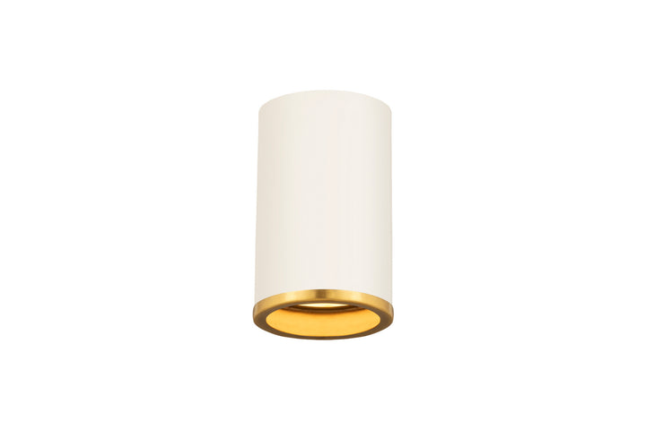 Z-Lite Canada - 2303F1-MW-RB - One Light Flush Mount - Arlo - Matte White + Rubbed Brass