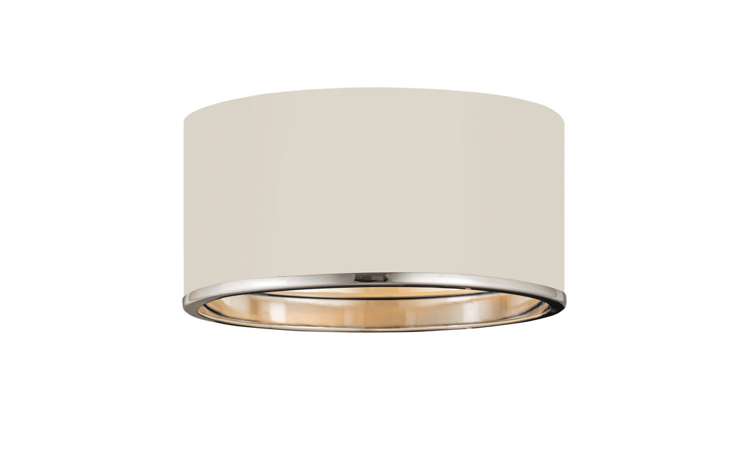 Arlo Two Light Flush Mount in Matte White + Chrome - available from The Lighting Shoppe, trusted by Canadian homeowners