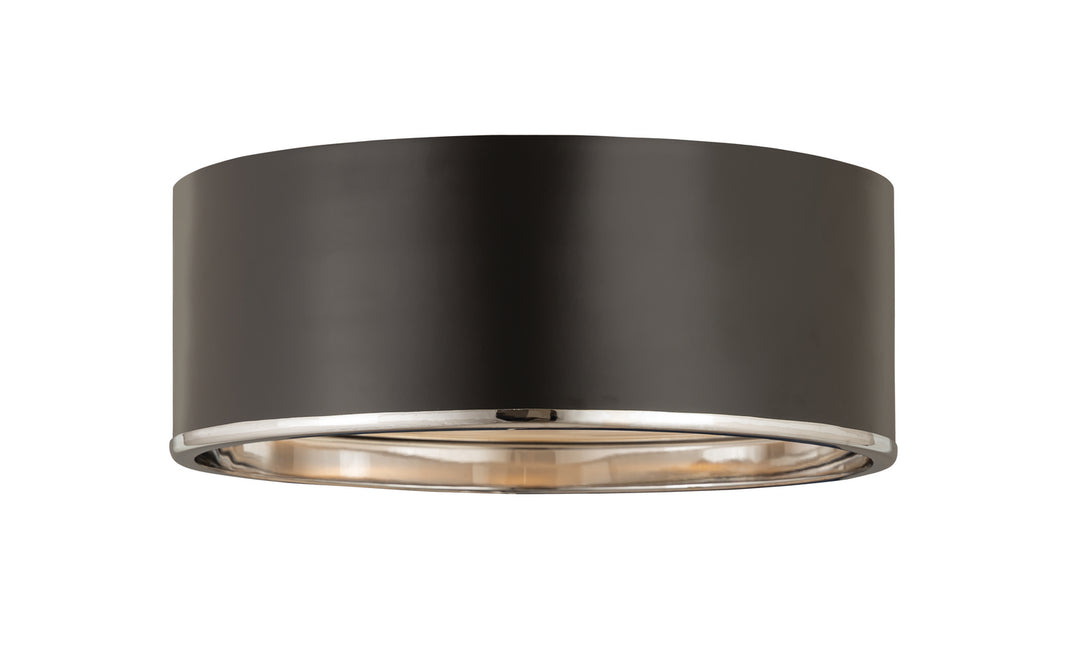 Arlo Four Light Flush Mount in Matte Black + Chrome - available from The Lighting Shoppe, trusted by Canadian homeowners