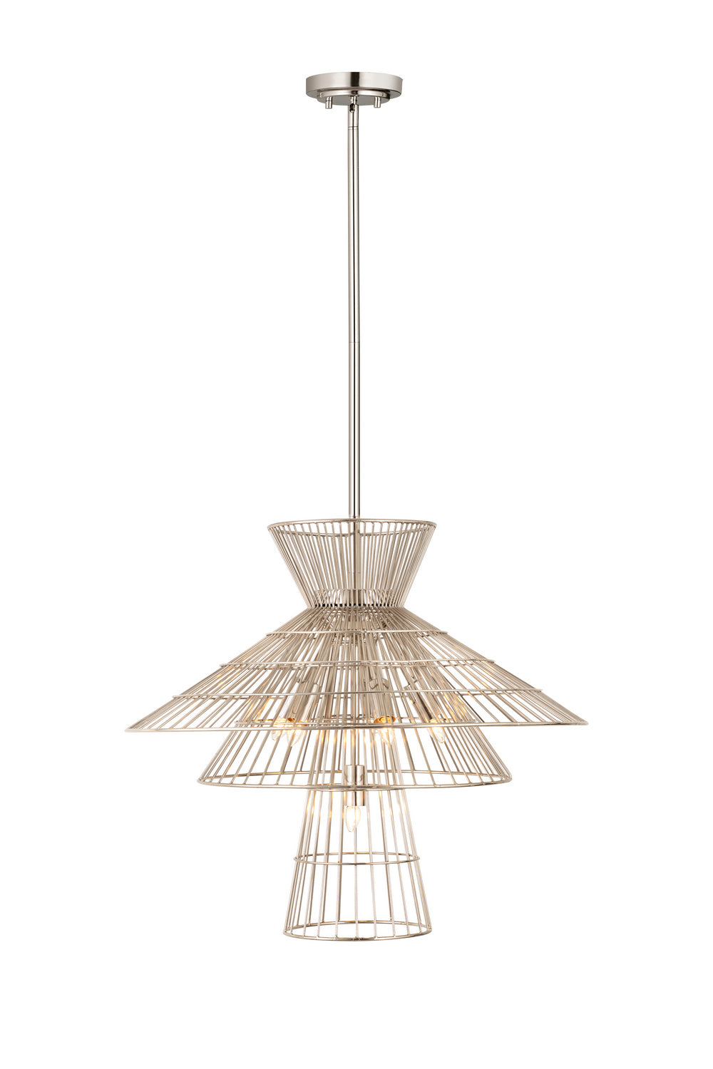 Alito Six Light Chandelier in Polished Nickel - available from The Lighting Shoppe, trusted by Canadian homeowners