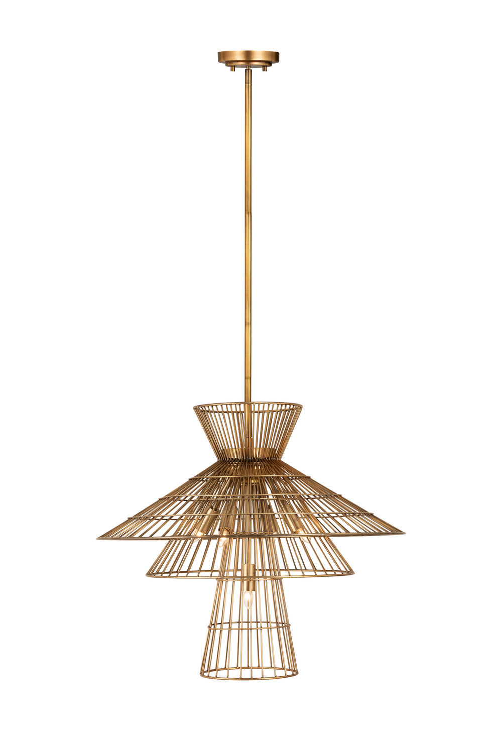 Alito Six Light Chandelier in Rubbed Brass - available from The Lighting Shoppe, trusted by Canadian homeowners