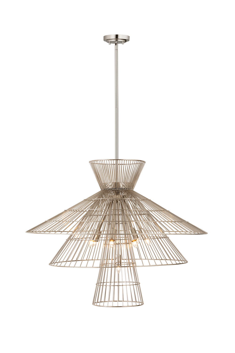 Alito Eight Light Chandelier in Polished Nickel - available from The Lighting Shoppe, trusted by Canadian homeowners