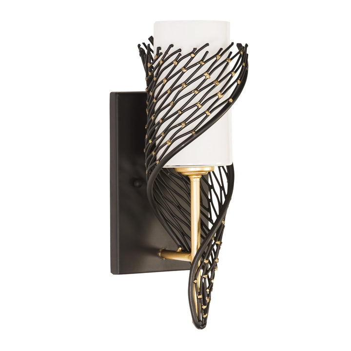 Flow One Light Wall Sconce in Matte Black/French Gold - available from The Lighting Shoppe, trusted by Canadian homeowners