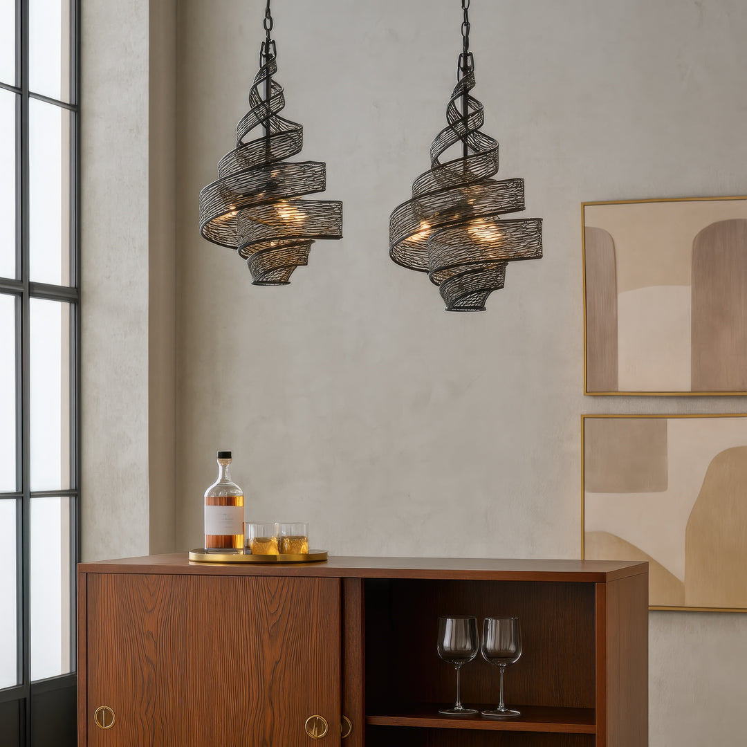 Varaluz - 240P03MBFG - Three Light Pendant - Flow - Matte Black/French Gold