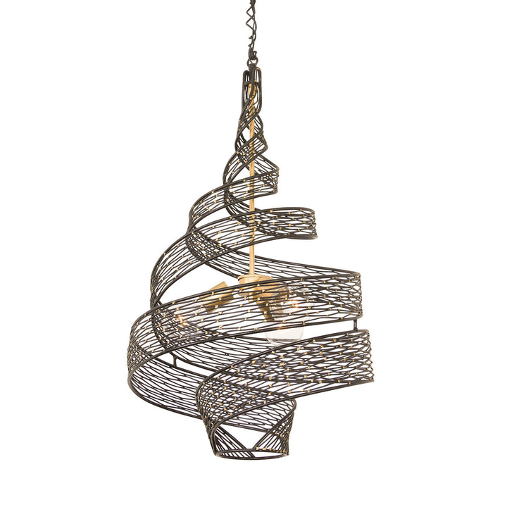 Flow Three Light Pendant in Matte Black/French Gold - available from The Lighting Shoppe, trusted by Canadian homeowners