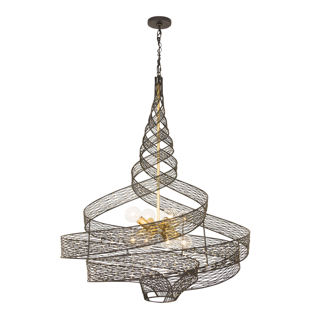 Flow Eight Light Pendant in Matte Black/French Gold - available from The Lighting Shoppe, trusted by Canadian homeowners