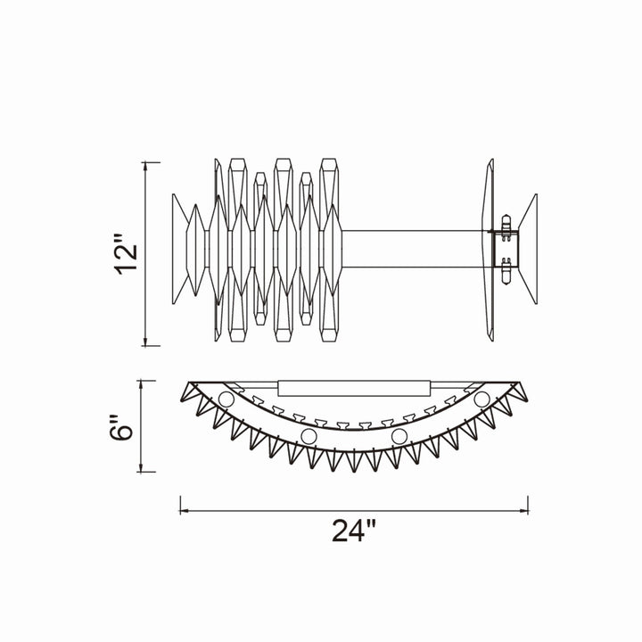 CWI Lighting Canada - 1247W24-7-602 - Seven Light Wall Sconce - Cityscape - Satin Gold
