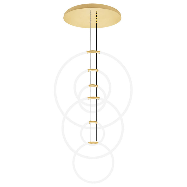 CWI Lighting Canada - 1273P35-6-602-R - LED Chandelier - Hoops - Satin Gold