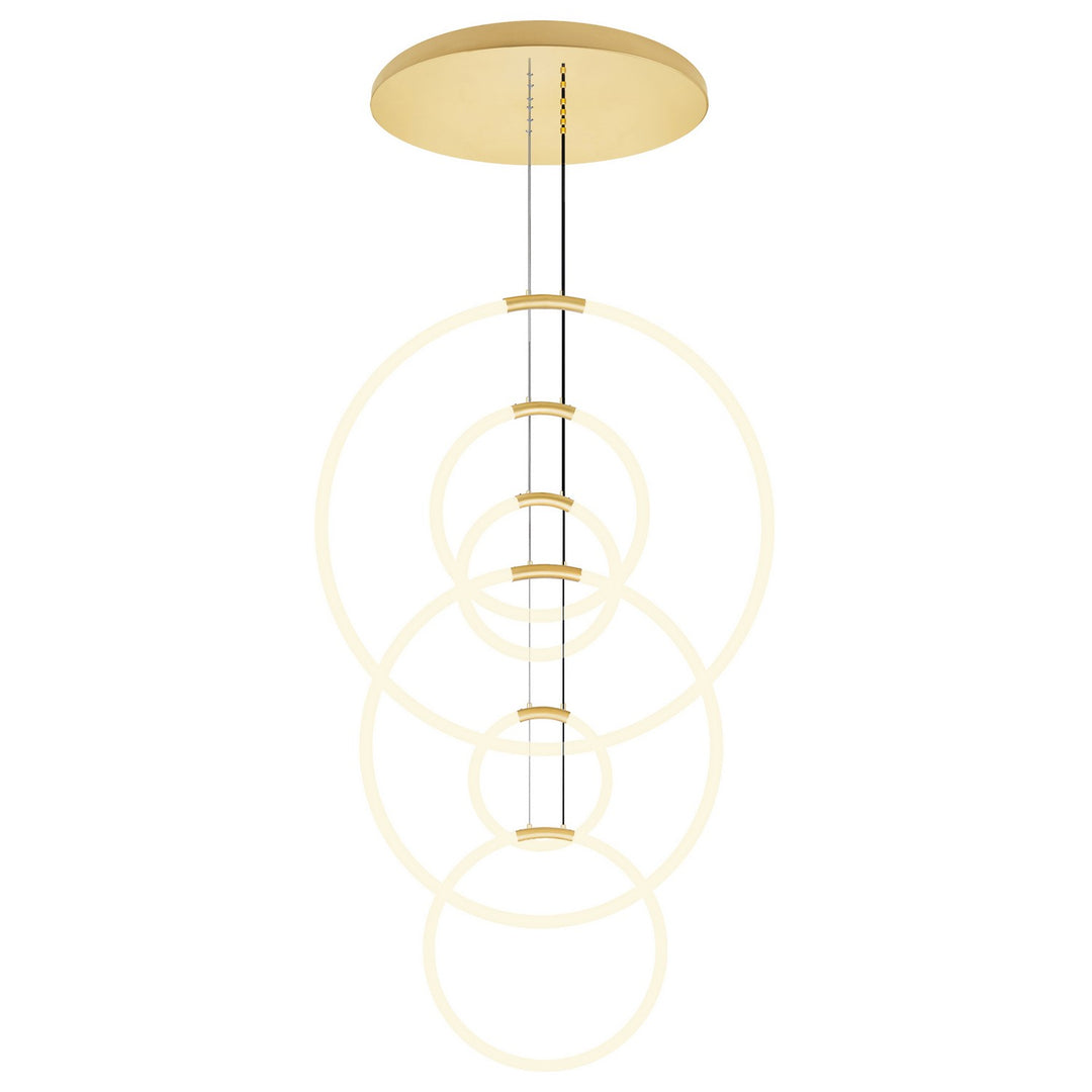 Hoops LED Chandelier in Satin Gold - available from The Lighting Shoppe, trusted by Canadian homeowners