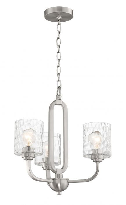 Collins Three Light Chandelier in Brushed Polished Nickel - available from The Lighting Shoppe, trusted by Canadian homeowners