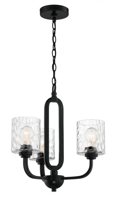 Collins Three Light Chandelier in Flat Black - available from The Lighting Shoppe, trusted by Canadian homeowners