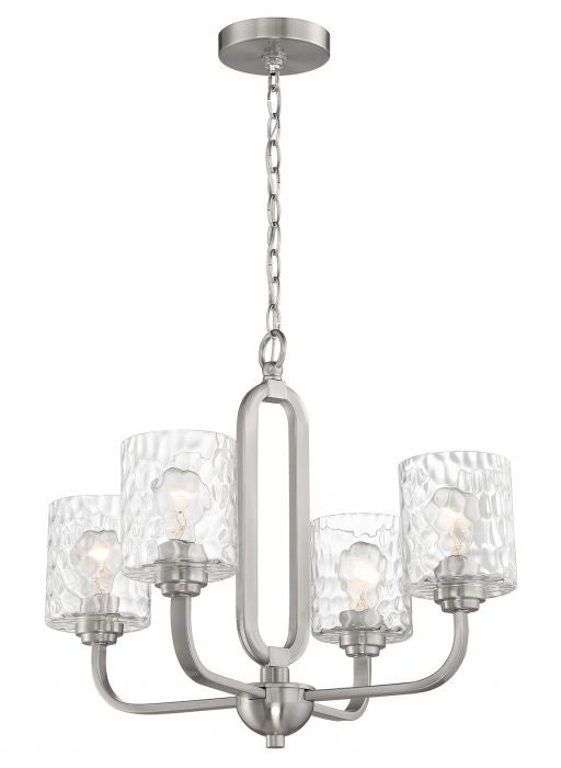 Collins Four Light Chandelier in Brushed Polished Nickel - available from The Lighting Shoppe, trusted by Canadian homeowners
