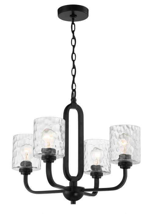 Collins Four Light Chandelier in Flat Black - available from The Lighting Shoppe, trusted by Canadian homeowners