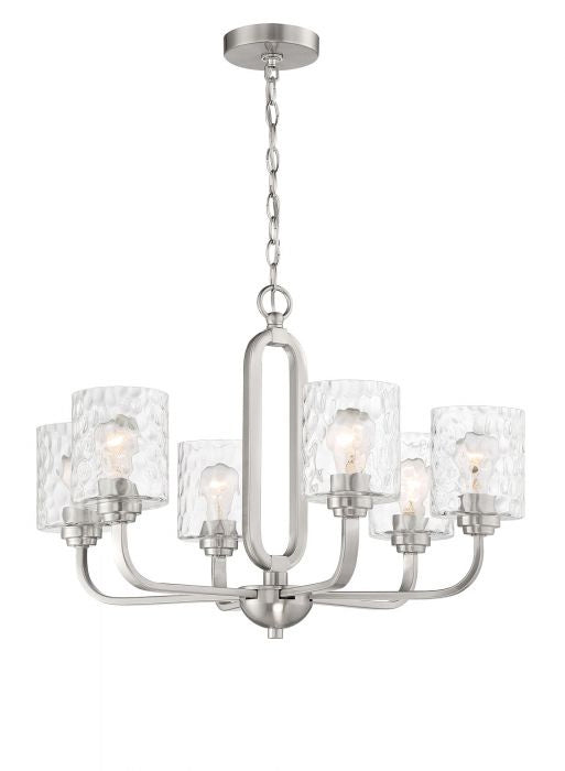 Collins Six Light Chandelier in Brushed Polished Nickel - available from The Lighting Shoppe, trusted by Canadian homeowners