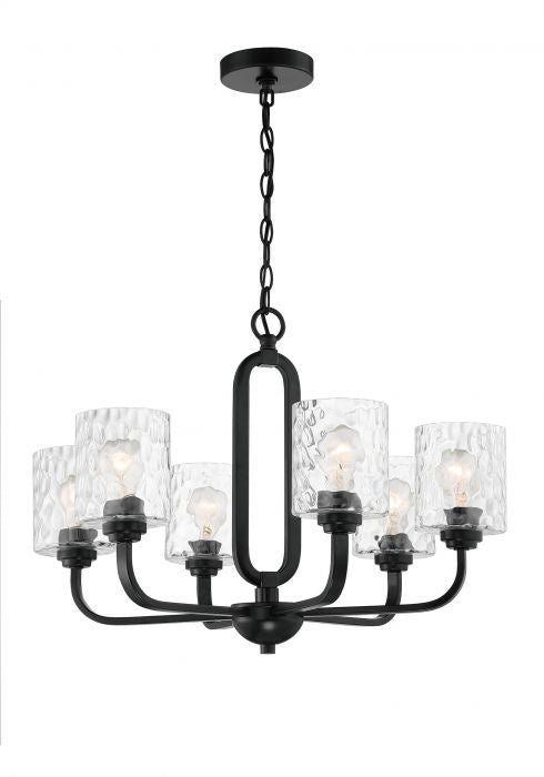 Collins Six Light Chandelier in Flat Black - available from The Lighting Shoppe, trusted by Canadian homeowners