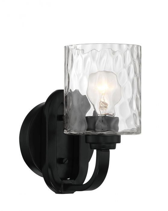 Collins One Light Wall Sconce in Flat Black - available from The Lighting Shoppe, trusted by Canadian homeowners