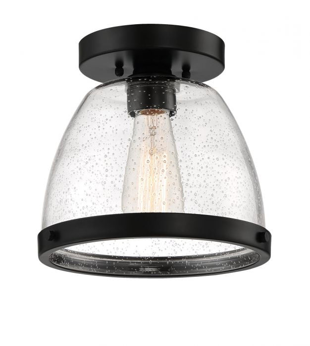 Lodie One Light Flushmount in Flat Black - available from The Lighting Shoppe, trusted by Canadian homeowners