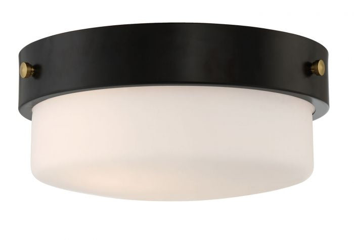 Oak Street Two Light Flushmount in Flat Black - available from The Lighting Shoppe, trusted by Canadian homeowners