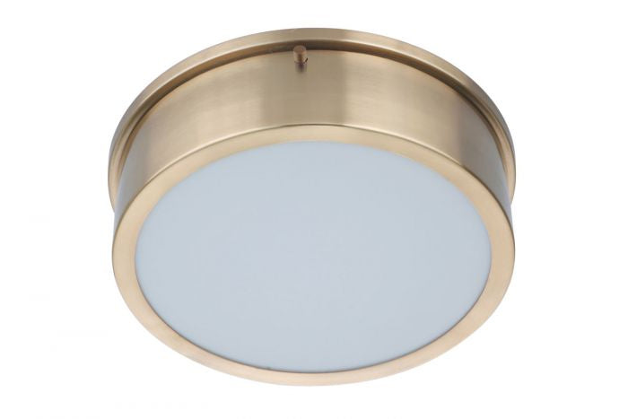Fenn LED Flushmount in Satin Brass - available from The Lighting Shoppe, trusted by Canadian homeowners