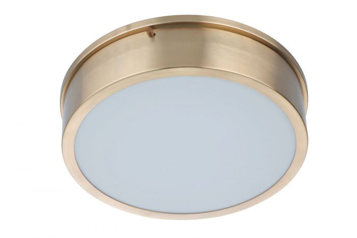 Fenn LED Flushmount in Satin Brass - available from The Lighting Shoppe, trusted by Canadian homeowners