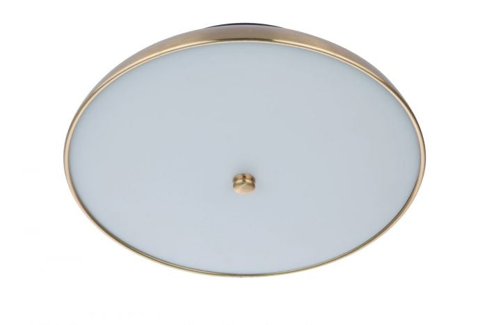 Soul LED Flushmount in Flat Black/Satin Brass - available from The Lighting Shoppe, trusted by Canadian homeowners