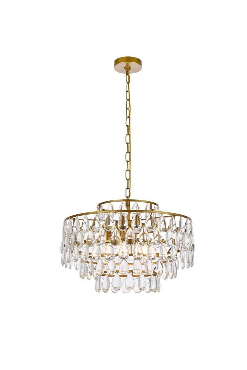 Mila Five Light Pendant in Brass - available from The Lighting Shoppe, trusted by Canadian homeowners