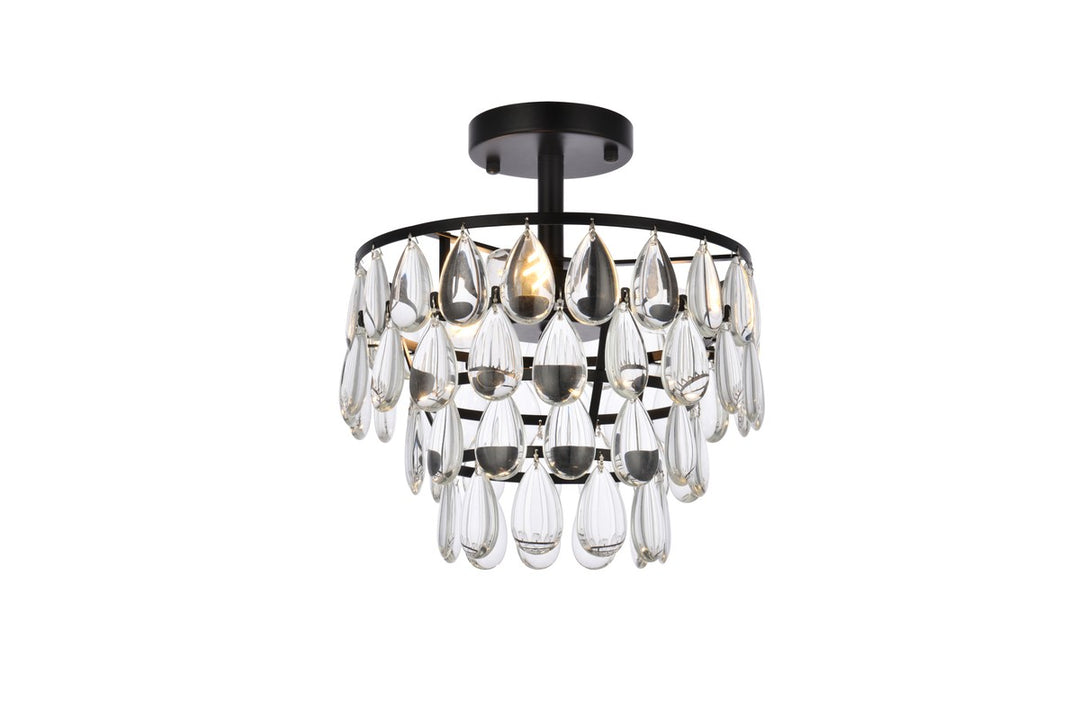 Mila Three Light Flush Mount in Black - available from The Lighting Shoppe, trusted by Canadian homeowners