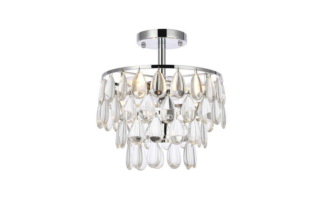 Mila Three Light Flush Mount in Chrome - available from The Lighting Shoppe, trusted by Canadian homeowners