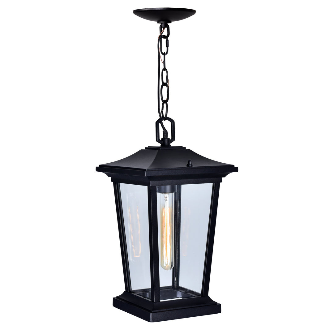 Leawood One Light Outdoor Hanging Pendant in Black - available from The Lighting Shoppe, trusted by Canadian homeowners