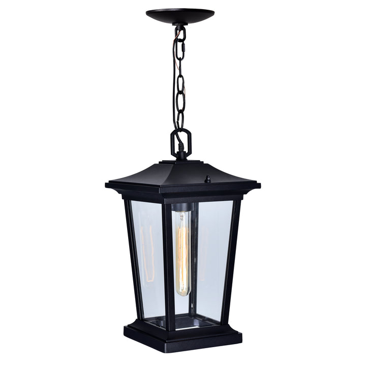Leawood One Light Outdoor Hanging Pendant in Black - available from The Lighting Shoppe, trusted by Canadian homeowners