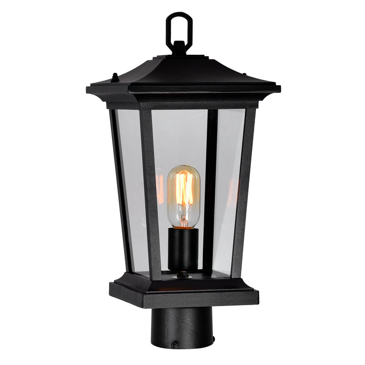 Leawood One Light Outdoor Lantern Head in Black - available from The Lighting Shoppe, trusted by Canadian homeowners