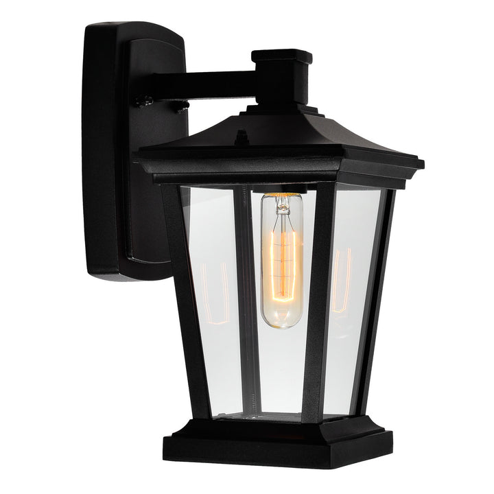 Leawood One Light Outdoor Wall Lantern in Black - available from The Lighting Shoppe, trusted by Canadian homeowners