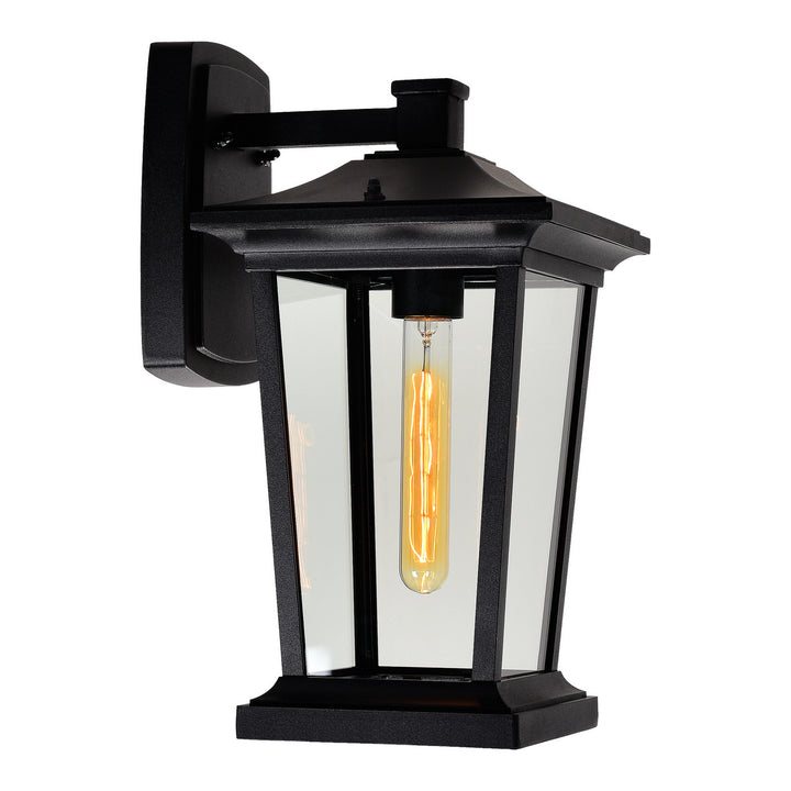 Leawood One Light Outdoor Wall Lantern in Black - available from The Lighting Shoppe, trusted by Canadian homeowners