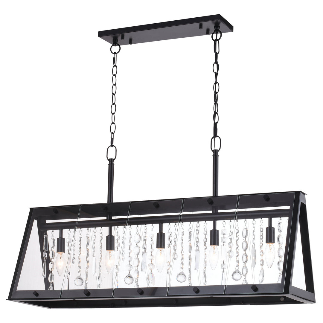 Tremont Five Light Linear Chandelier in Matte Black