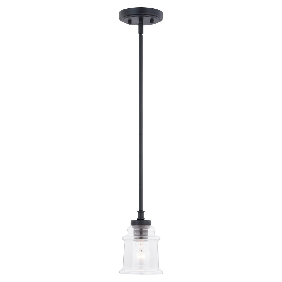 Toledo One Light Mini Pendant in Matte Black